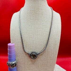 Silver Magnetic Dots Necklace And Ring Bundle